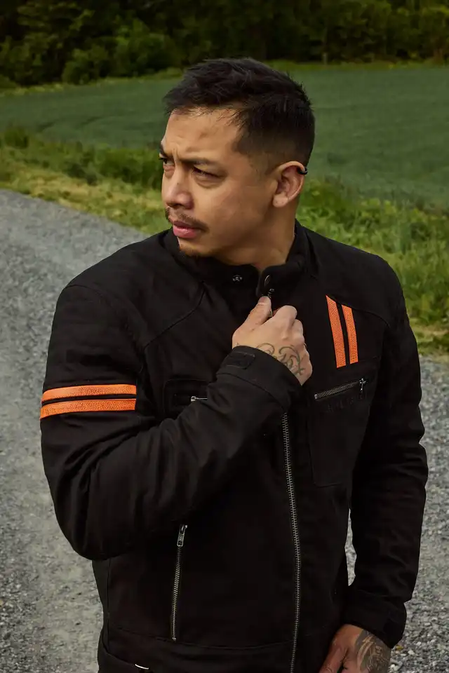 Bullfighter Hero II MC-Jakke Svart/Oransje 