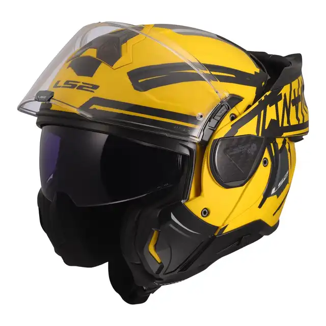 LS2 Åpningshjelm FF910 Advant II Tape Svart/Gul 