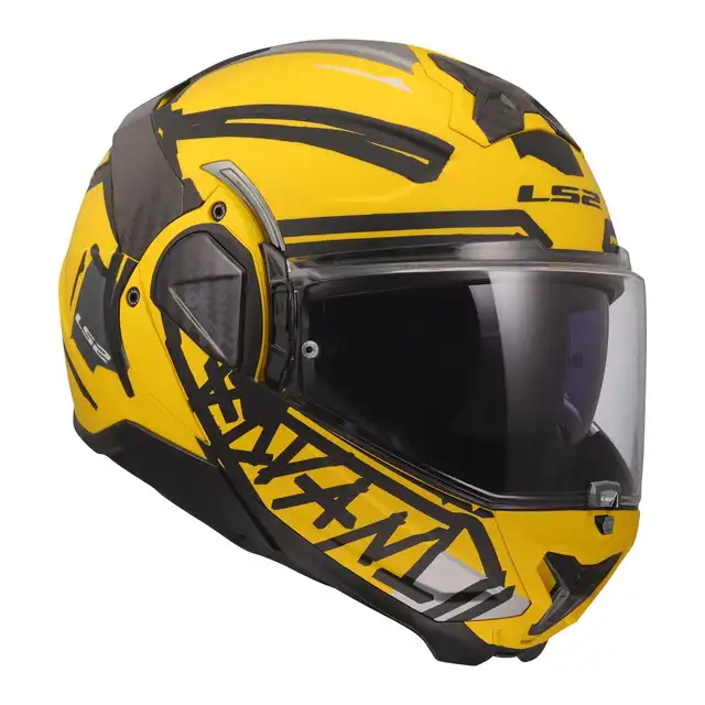 LS2 Åpningshjelm FF910 Advant II Tape Svart/Gul 