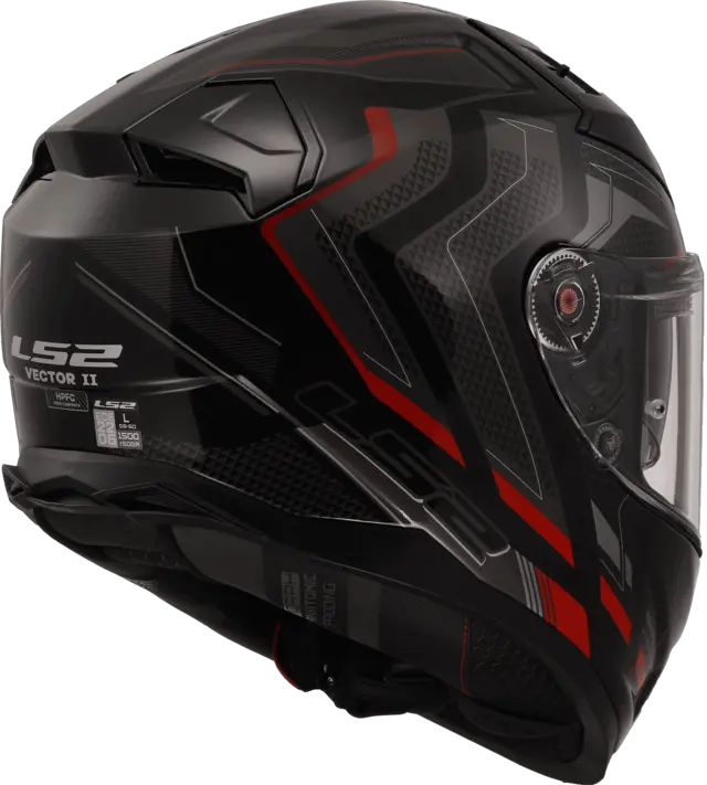 LS2 MC-Hjelm FF811 Vector II Alizer Svart/Rød 
