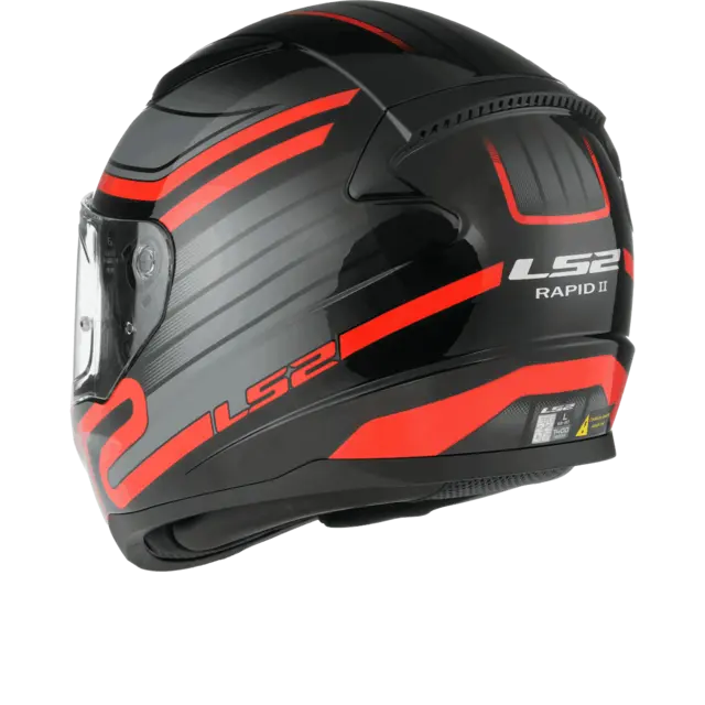 LS2 MC-Heljelm FF353 Rapid II Circuit Svart/Rød 