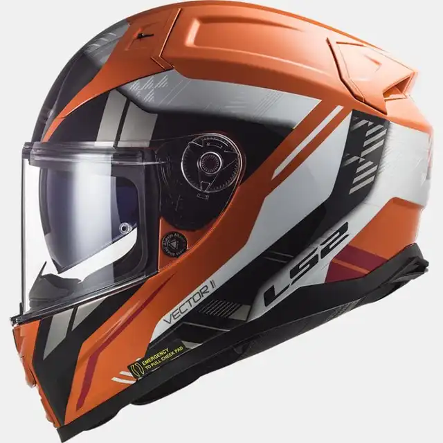 LS2 MC-Hjelm FF811 Vector II Stylus Svart/Oransje 