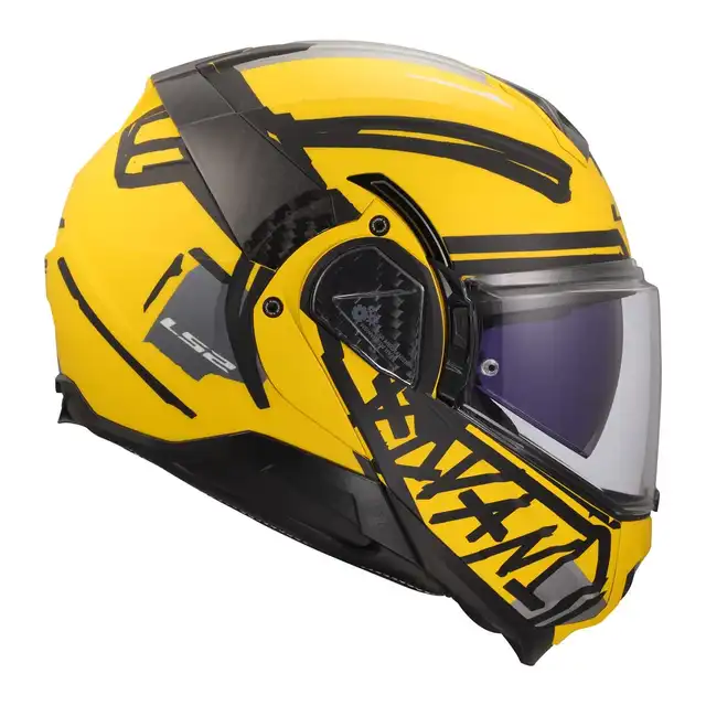 LS2 Åpningshjelm FF910 Advant II Tape Svart/Gul 