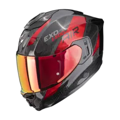 Scorpion EXO-1500 CARBON AIR EXO-1500 CARBON AIR PLATTED Sort/Rød