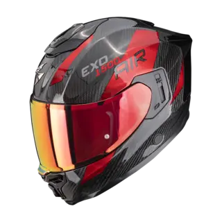 Scorpion EXO-1500 CARBON AIR EXO-1500 CARBON AIR PLATTED Sort/Rød