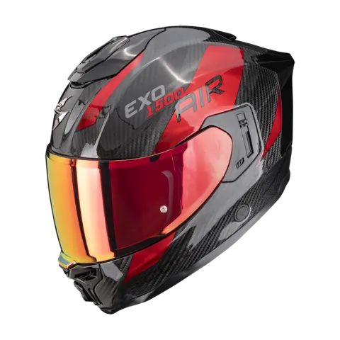 Scorpion EXO-1500 CARBON AIR EXO-1500 CARBON AIR PLATTED Sort/Rød