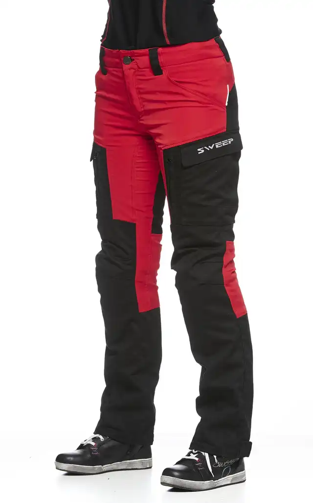 Sweep Chief Dame MC-Bukse Svart/Rød L:32 