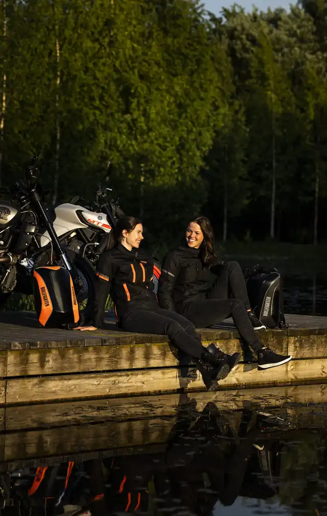 Bullfighter Trixy Dame MC-Jakke Svart/Oransje 