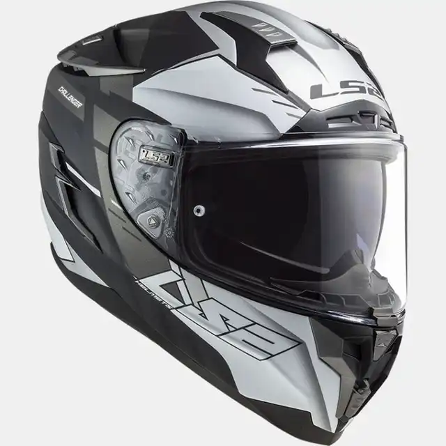 LS2 MC-Hjelm FF327 Challenger Allert Titan Sølv 