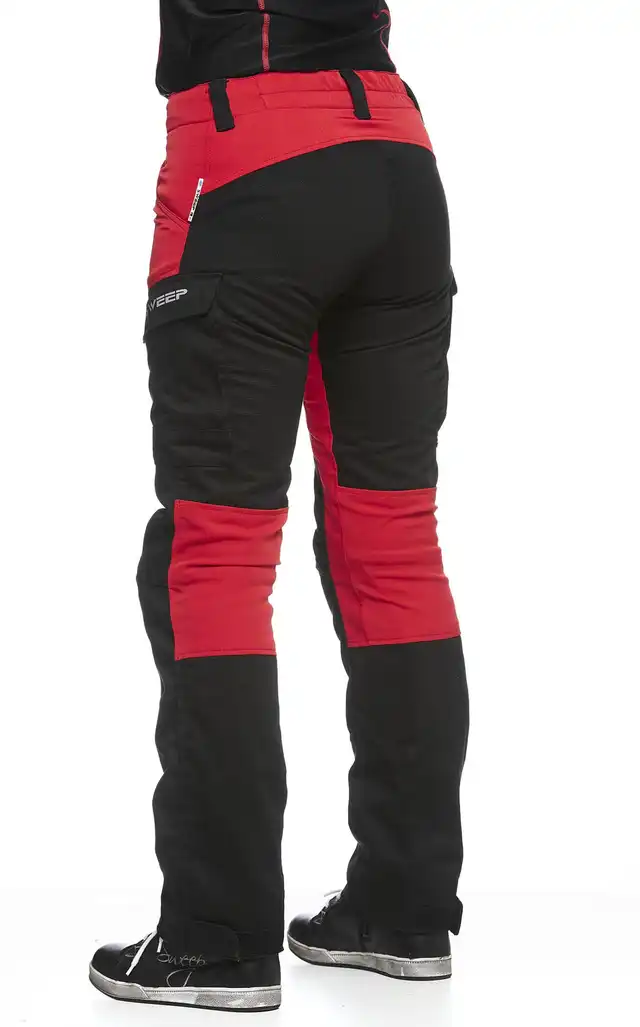Sweep Chief Dame MC-Bukse Svart/Rød L:32 