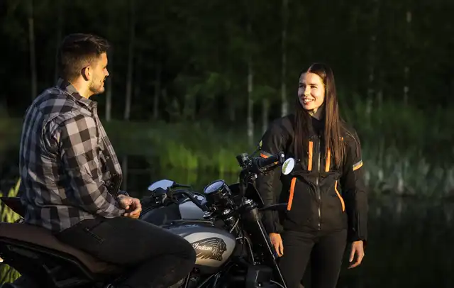 Bullfighter Trixy Dame MC-Jakke Svart/Oransje 