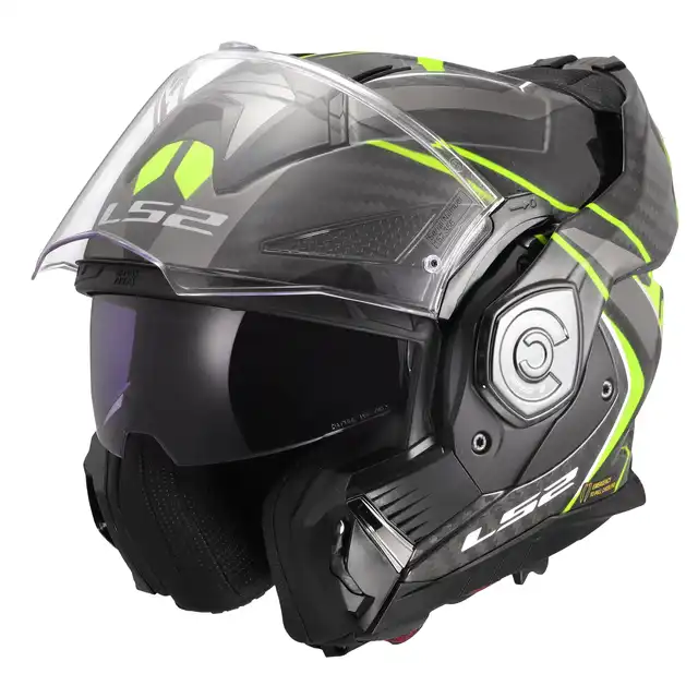 LS2 Åpningshjelm FF901 Advant X Future Carbon Svart/Gul 