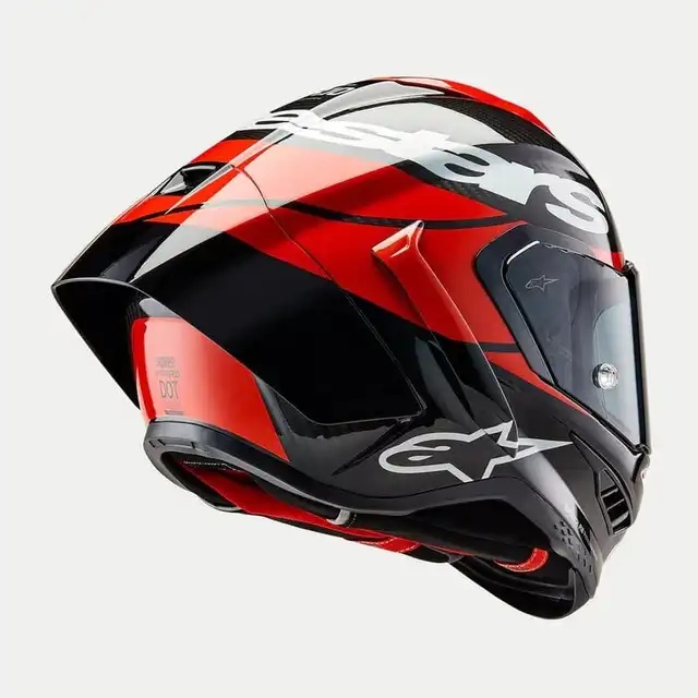 Alpinestars MC-Hjelm Supertech R10 Svart/Car/Fluo Rød 