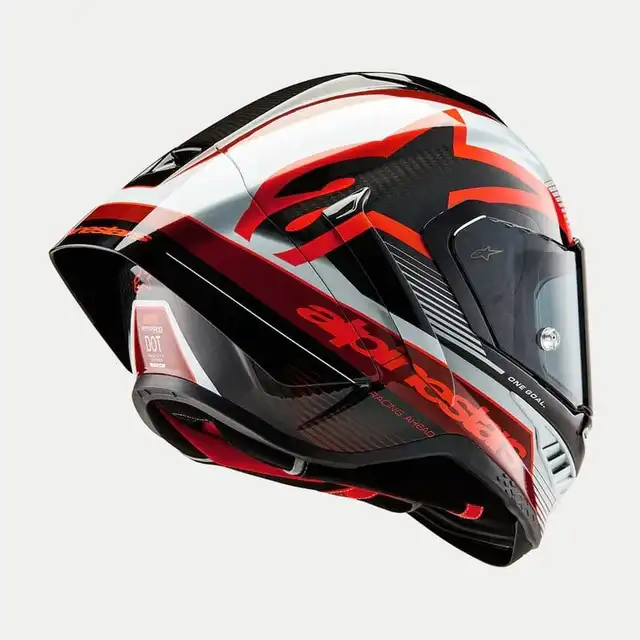 Alpinestars MC-Hjelm Supertech R10 Svart/Car/Rød/Vit 