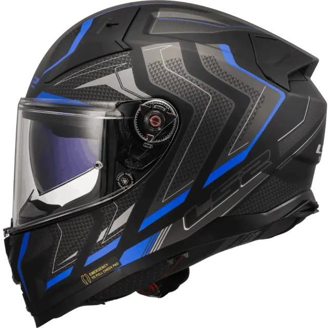 LS2 MC-Hjelm FF811 Vector II Alizer Svart/Blå 