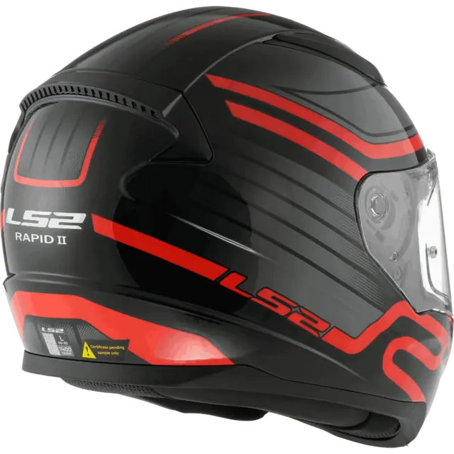 LS2 MC-Heljelm FF353 Rapid II Circuit Svart/Rød 