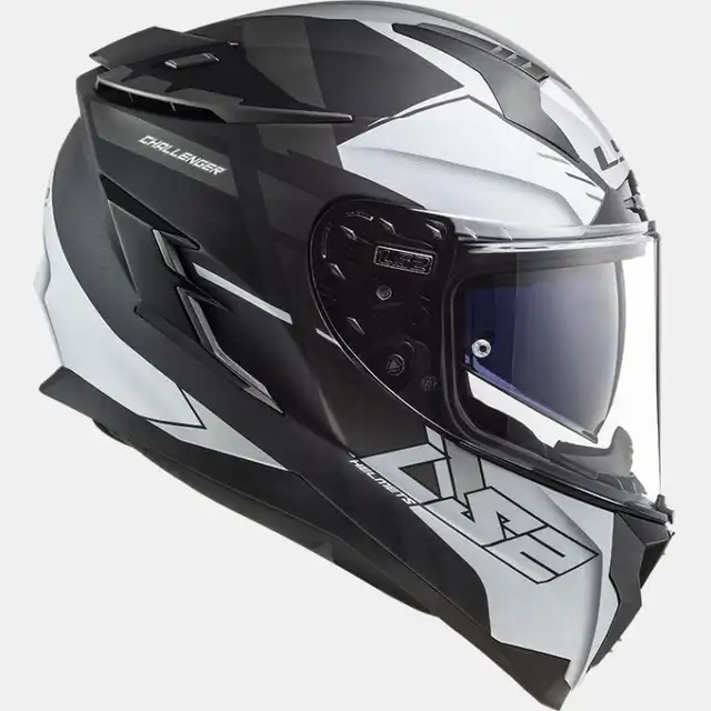 LS2 MC-Hjelm FF327 Challenger Allert Titan Sølv 