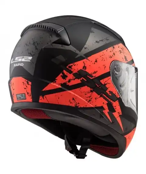 LS2 MC-Hjelm FF353 Rapid II Deadbolt Matt Svart/Oransje 