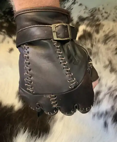 Fleinsopp skinnhansker Tor Fingerløs Brun 