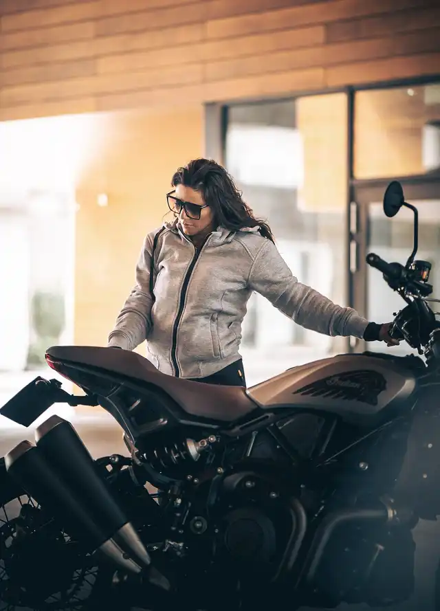 Bullfighter Slasher Dame MC-Hoodie Grå 