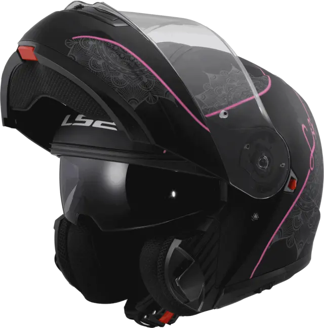LS2 Åpningshjelm FF908 Strobe II Lux Svart/Rosa 