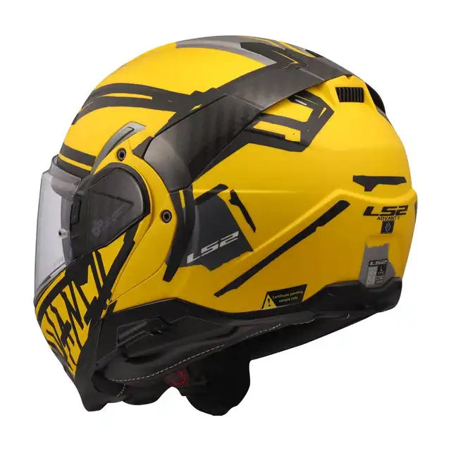 LS2 Åpningshjelm FF910 Advant II Tape Svart/Gul 
