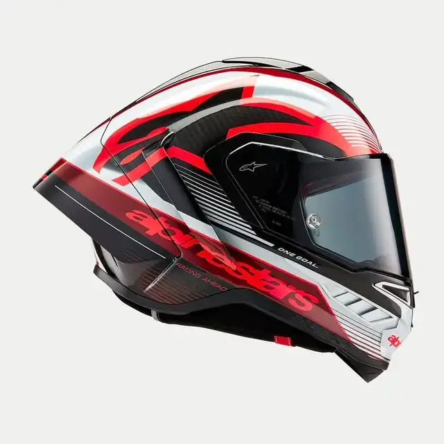 Alpinestars MC-Hjelm Supertech R10 Svart/Car/Rød/Vit 