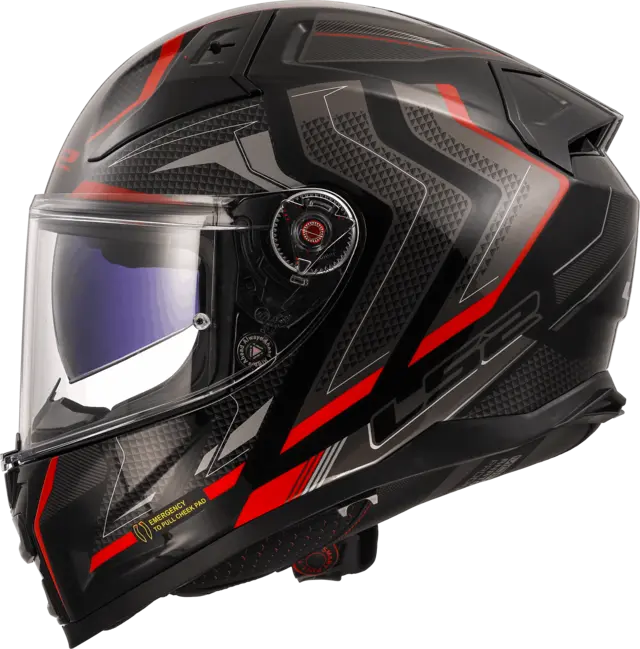 LS2 MC-Hjelm FF811 Vector II Alizer Svart/Rød 