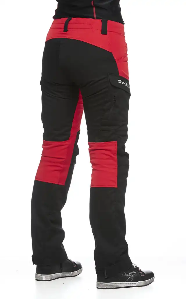 Sweep Chief Dame MC-Bukse Svart/Rød L:32 