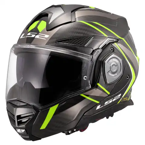 LS2 Åpningshjelm FF901 Advant X Future Carbon Svart/Gul