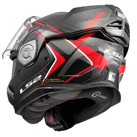 LS2 Åpningshjelm FF901 Advant X Future Carbon Svart/Rød