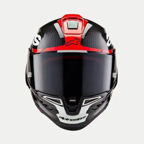 Alpinestars MC-Hjelm Supertech R10 ELEMENT Svart/Car/Fluo Rød