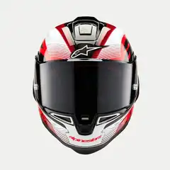 Alpinestars MC-Hjelm Supertech R10 TEAM Svart/Car/Rød/Vit