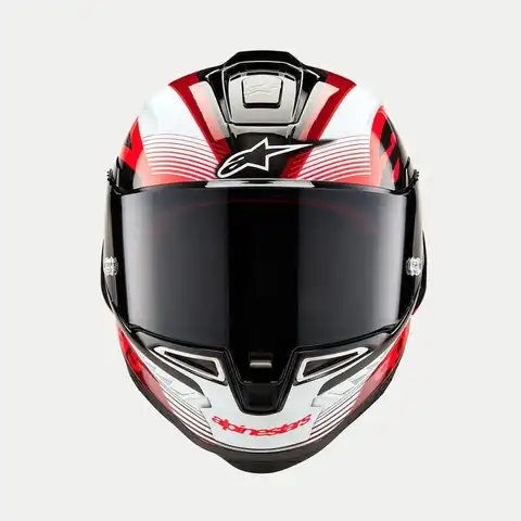 Alpinestars MC-Hjelm Supertech R10 TEAM Svart/Car/Rød/Vit