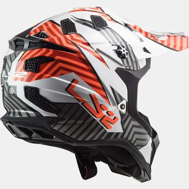 LS2 Crosshjelm MX700 Subverter Gloss hvit/Oransje 