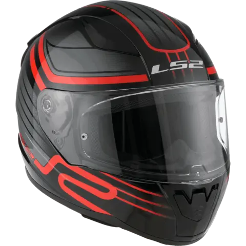 LS2 MC-Heljelm FF353 Rapid II Circuit Svart/Rød
