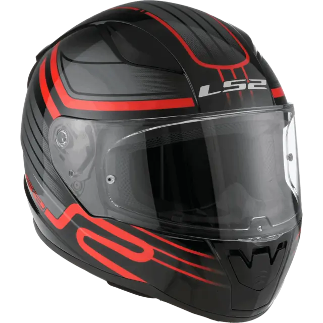 LS2 MC-Heljelm FF353 Rapid II Circuit Svart/Rød 