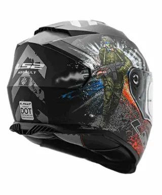 LS2 MC-Hjelm FF800 Storm II Commander Svart/Blå/Rød
