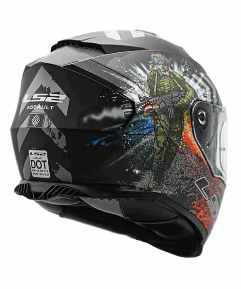 LS2 MC-Hjelm FF800 Storm II Commander Svart/Blå/Rød 