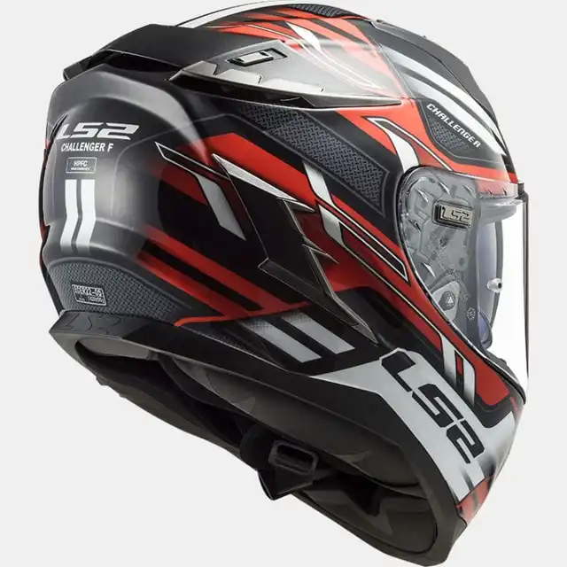 LS2 MC-Hjelm FF327 Challenger Spin Rød/Hvit 