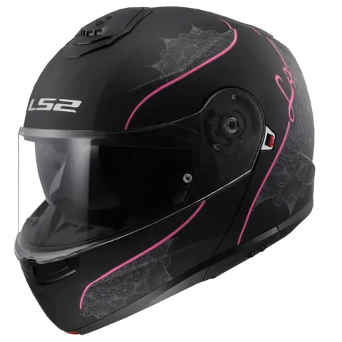 LS2 Åpningshjelm FF908 Strobe II Lux Svart/Rosa