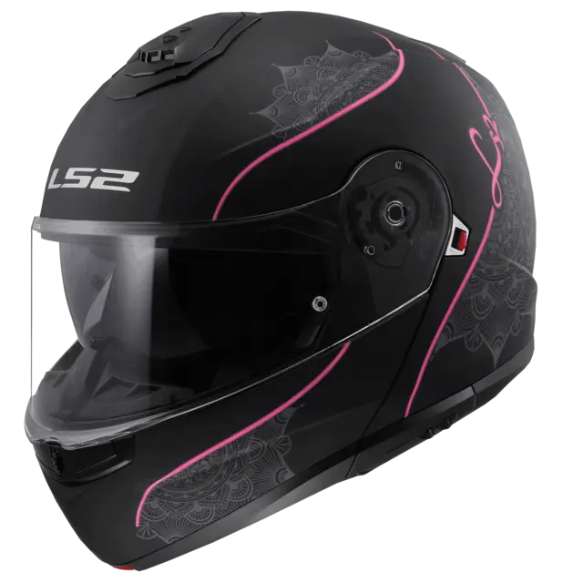 LS2 Åpningshjelm FF908 Strobe II Lux Svart/Rosa 