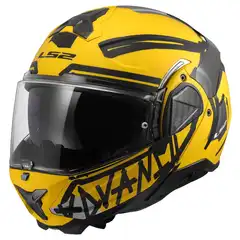 LS2 Åpningshjelm FF910 Advant II Tape Svart/Gul