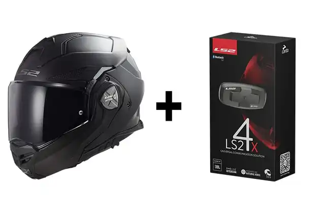 LS2 Åpningshjelm FF901 Advant X m/ Cardo Matt Svart 