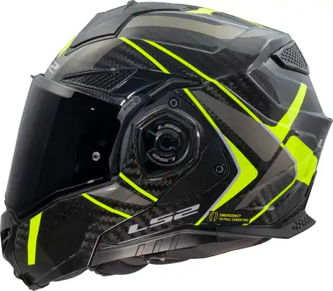 LS2 Åpningshjelm FF901 Advant X Future Carbon Svart/Gul