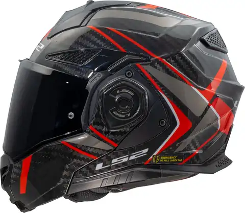 LS2 Åpningshjelm FF901 Advant X Future Carbon Svart/Rød