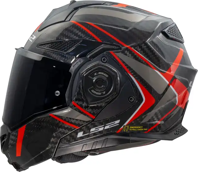 LS2 Åpningshjelm FF901 Advant X Future Carbon Svart/Rød 