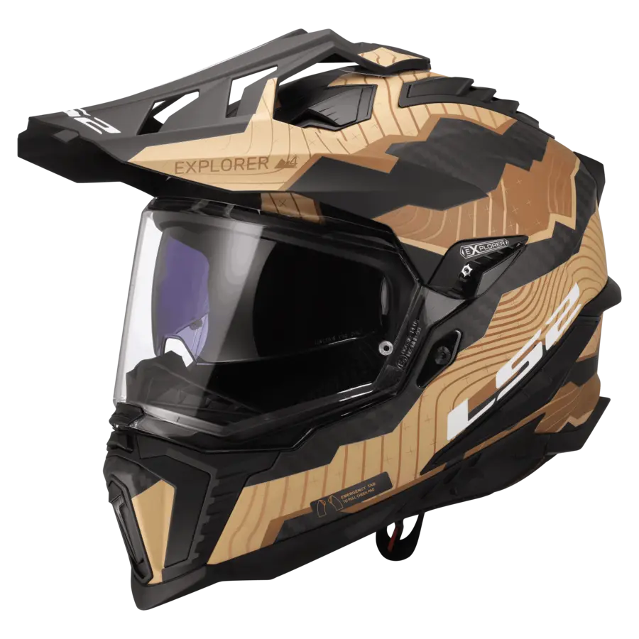 LS2 MX701 Explorer Trick Carbon Brun/Sand - MC-Utstyr AS