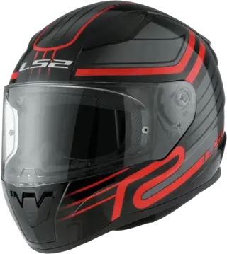 LS2 MC-Heljelm FF353 Rapid II Circuit Svart/Rød