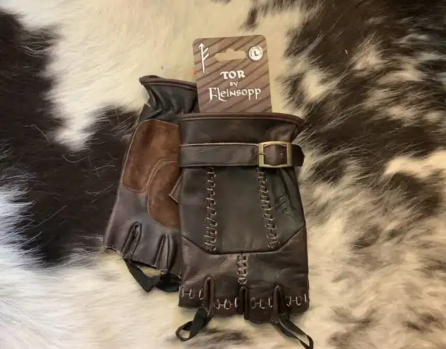 Fleinsopp skinnhansker Tor Fingerløs Brun 